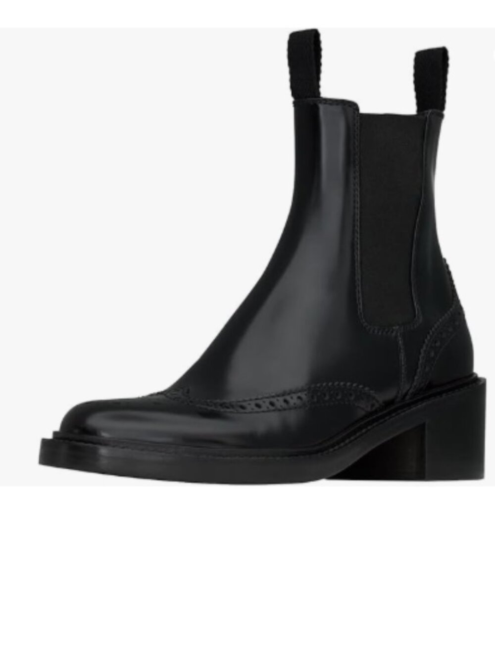 FOWT Black Women Round Toe Chunky Heel Elastic Elastic Calf Pull On Ankle Boot